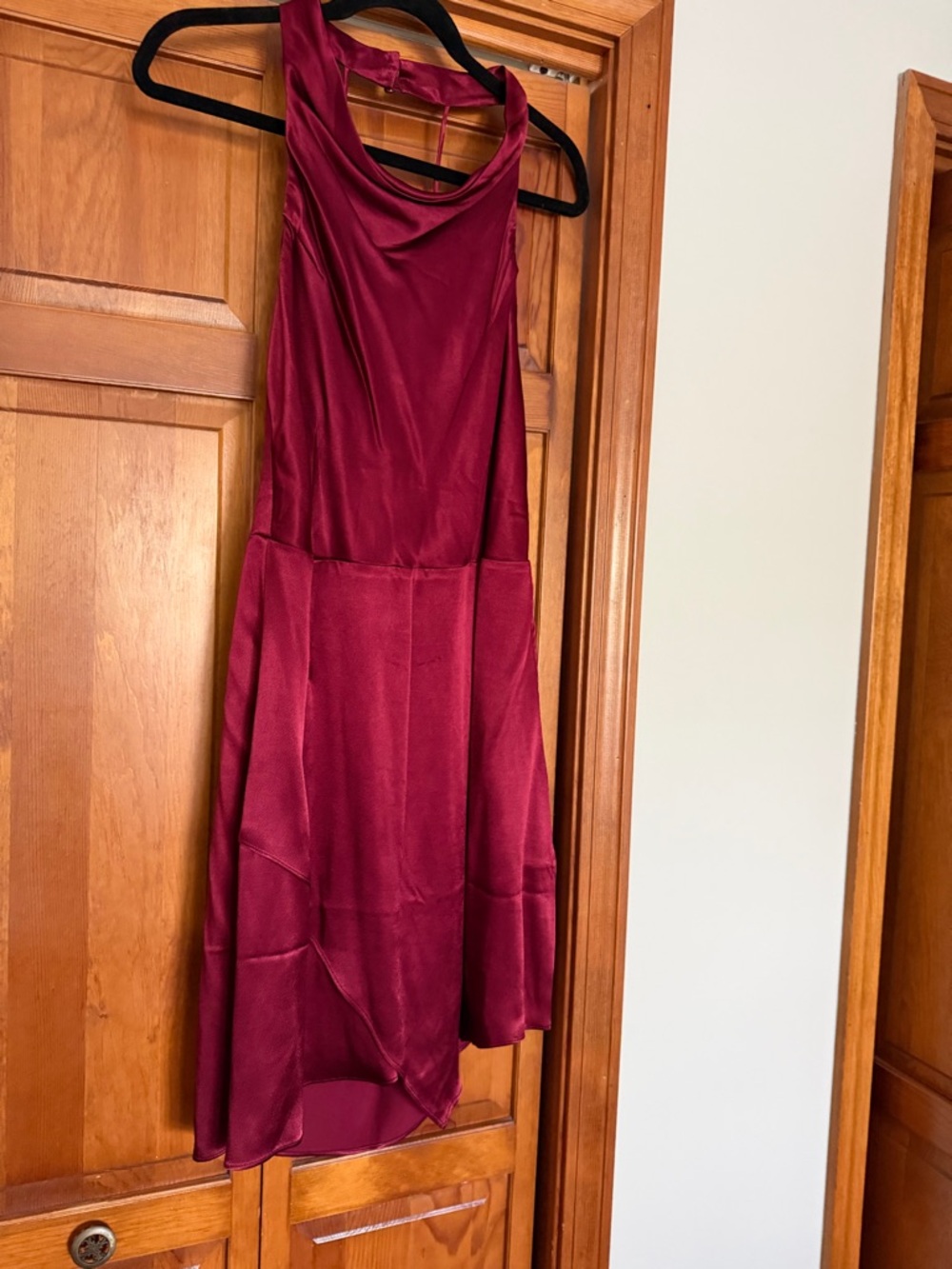 NEVER WORN NWOT - Socialite - Burgundy Halter Satin Dress